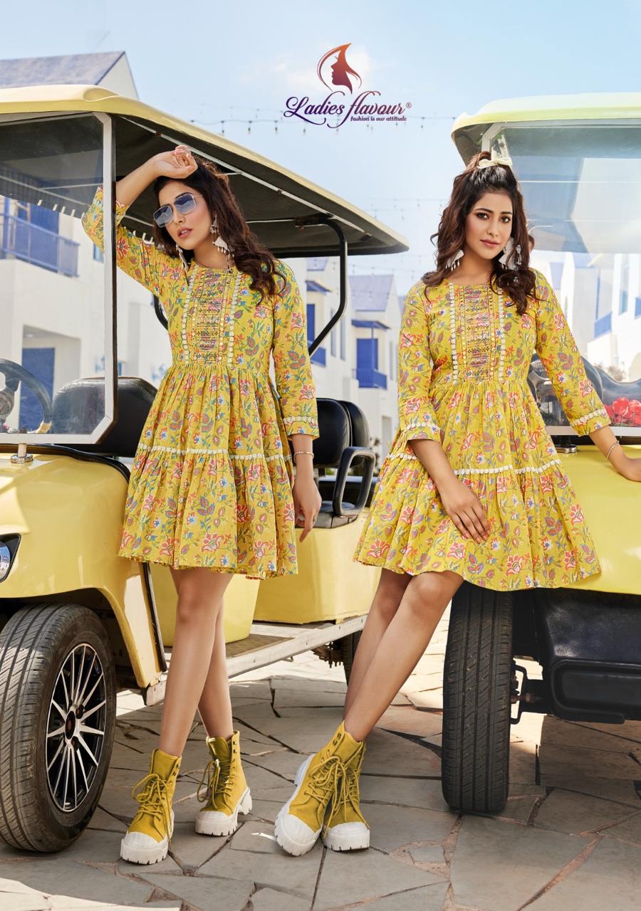 Aeliza Vol 1 By Ladies Flavour Designer Tunics Style Short Kurti Wholesale Price In Surat